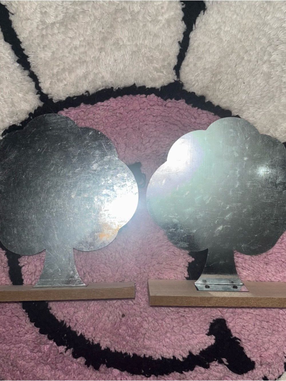 2 Galvanized Metal Tree Decor